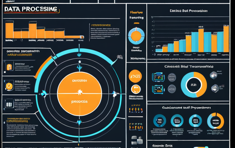**Data Processing Overview**: Create an infographic illustrating the definition and importance of data processing. Include elements such as raw data transformation, analysis accuracy, and visual representations of cleaned data.